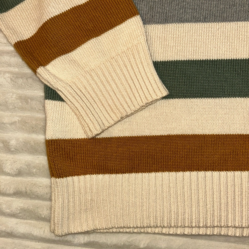 TwoThirds Womens Sweaters‎ XL  Organic Cotton Jumper Pullover Striped Rib - Picture 7 of 7